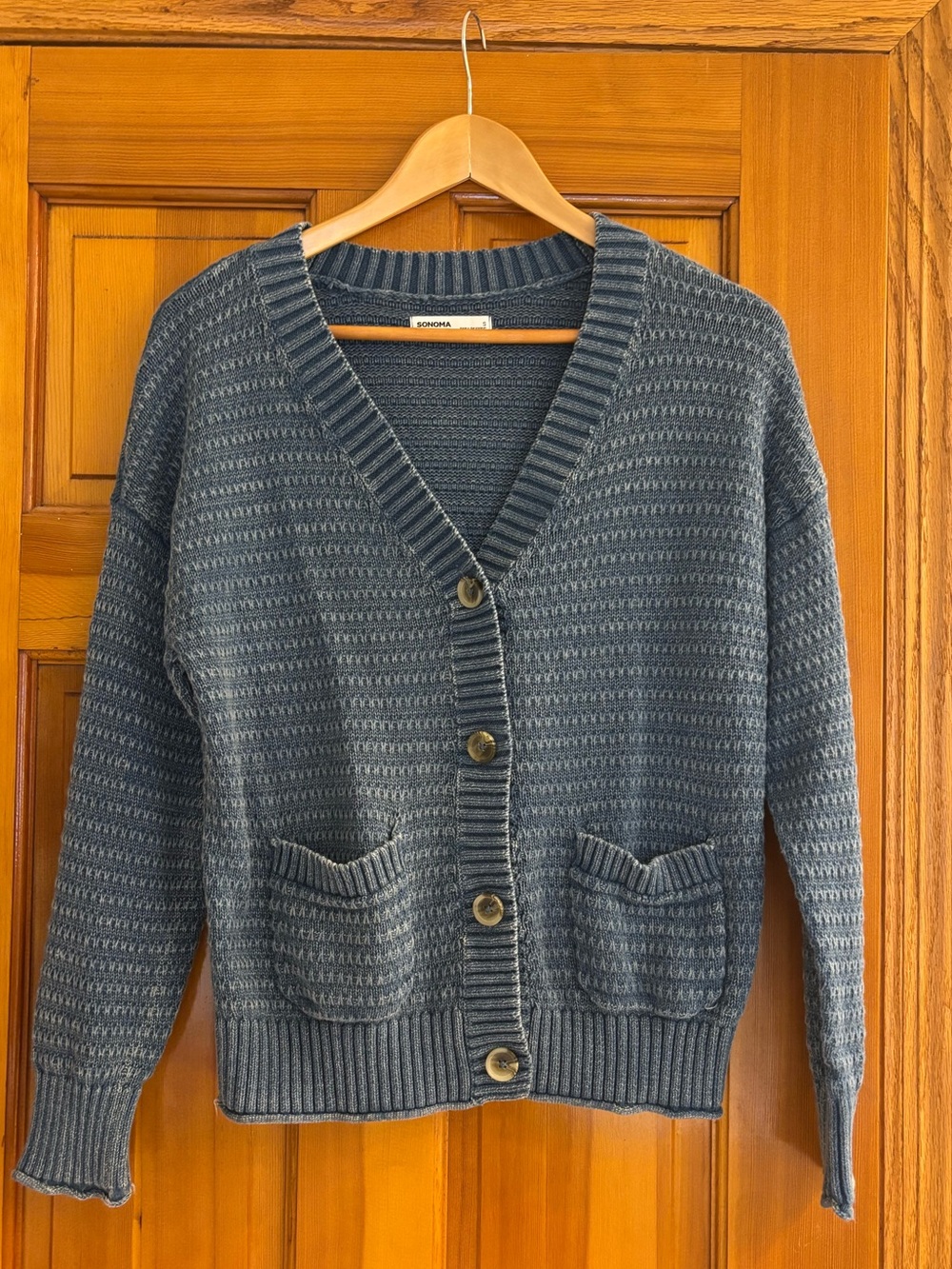 Sonoma Slate Blue Button Front Cardigan size small